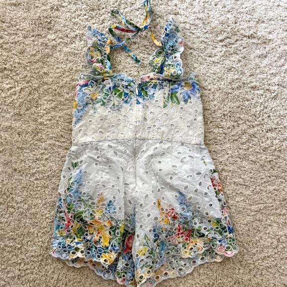 Marlo Girls Floral Embroidered Romper - Picture 2 of 4
